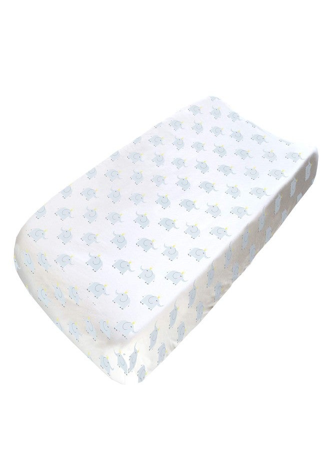 Hello Spud - Gray Elephant Changing Pad Cover Organic Cotton Jersey - Super Soft - Image 1